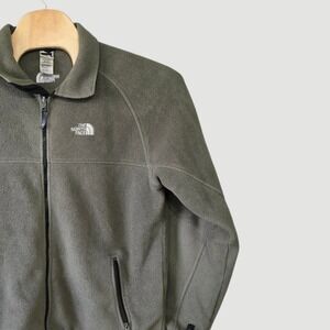 The North Face Fleece Jacket Mens XL Tall Green Full Zip Outdoor Casual